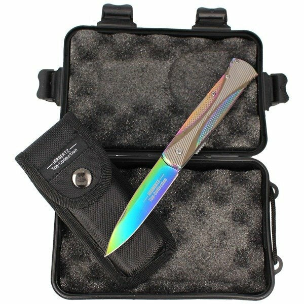 Herbertz TOP-Collection Folding Knife 9 cm, Titanium, Rainbow Finish