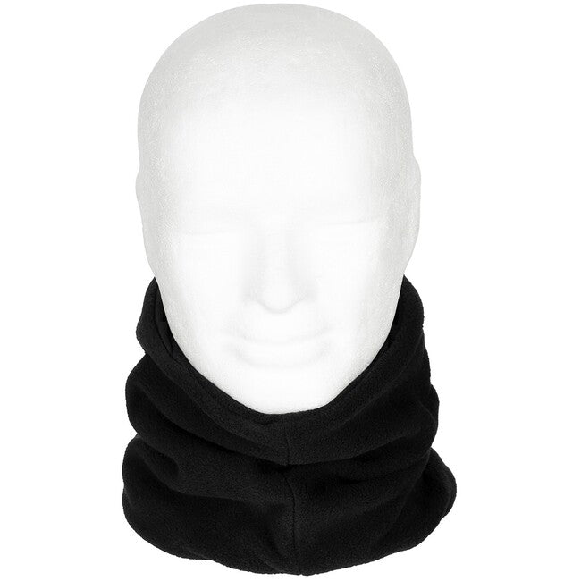 MFH Neck Gaiter with Head Cover, Fleece, Black