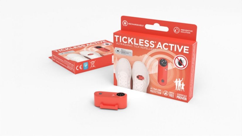 Tickless Ultrazvukový odpudzovač proti kliešťom Active, koralová