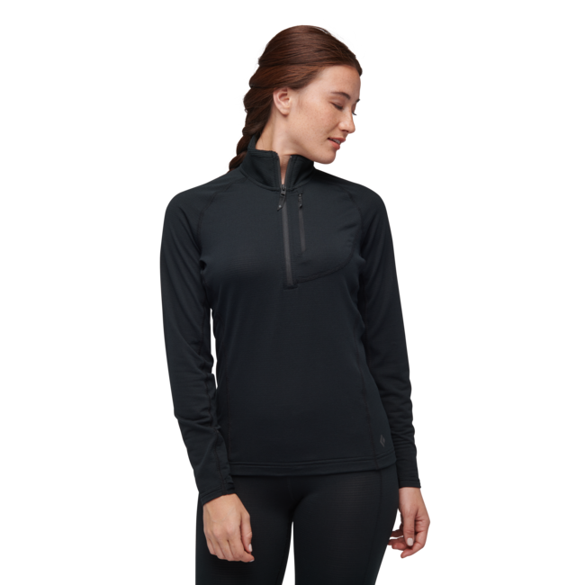 Black Diamond Coefficient Lt Women's Long Sleeve Zip Shirt, Black