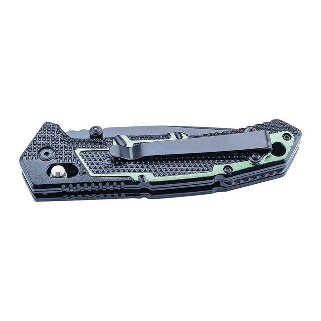 Herbertz One-Hand Folding Knife 9.4cm Axis Lock, Aluminum, Black-Green