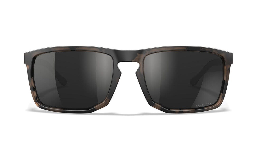 Wiley X Axe Sunglasses, Captivate Polarized Black Mirror/Matte Tortoise Brown