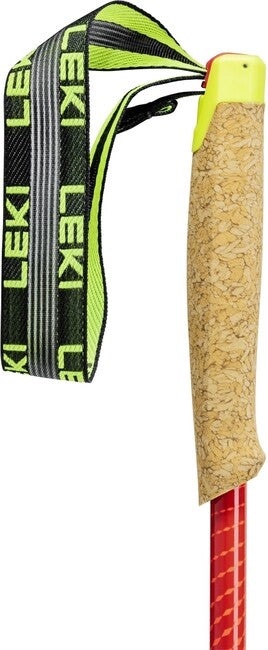 LEKI Alphatrail FX.One Superlite Trail Running Poles, Natural Carbon - Bright Red - Neon Pink