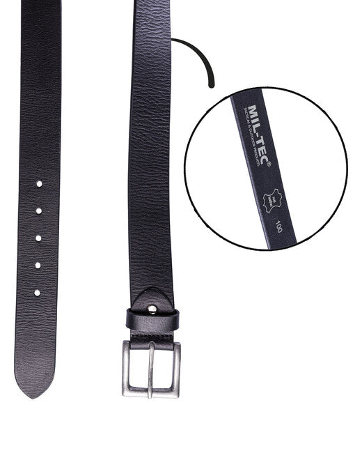 Mil-Tec Nappa Leather Belt, Black