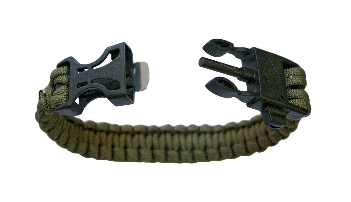 Origin Outdoors Paracord Bracelet, Survival with Signal Whistle and Fire Steel