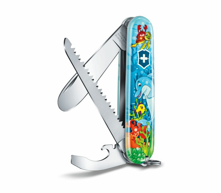 Victorinox My First Animal Edition Multi-Tool Knife for Kids, Dolphin Design, 9 Functions