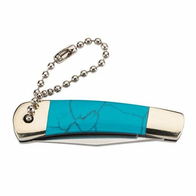Herbertz Mini Folding Knife 4cm, Turquoise, Ball Chain