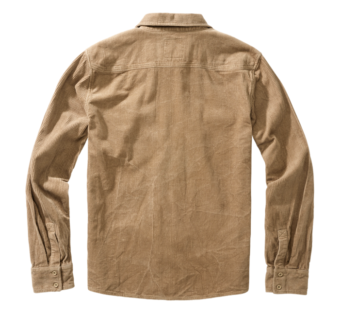 Brandit Corduroy Classic Long Sleeve Shirt, Camel