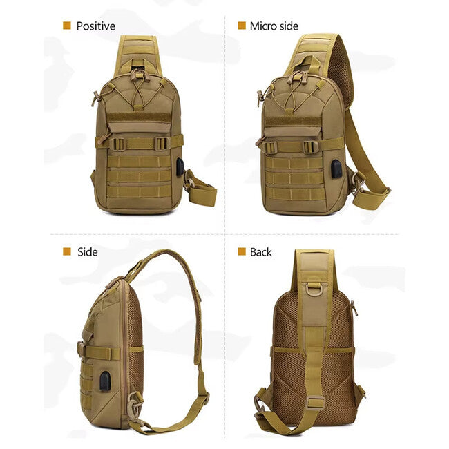 DRAGOWA TACTICAL Oscar Single-Strap Backpack, Khaki