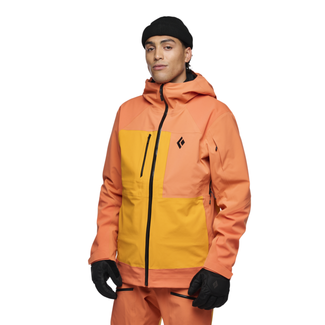 Black Diamond Recon Stretch Pro Shell Women's Men's Ski Jacket, BD Orange-Flame Orange