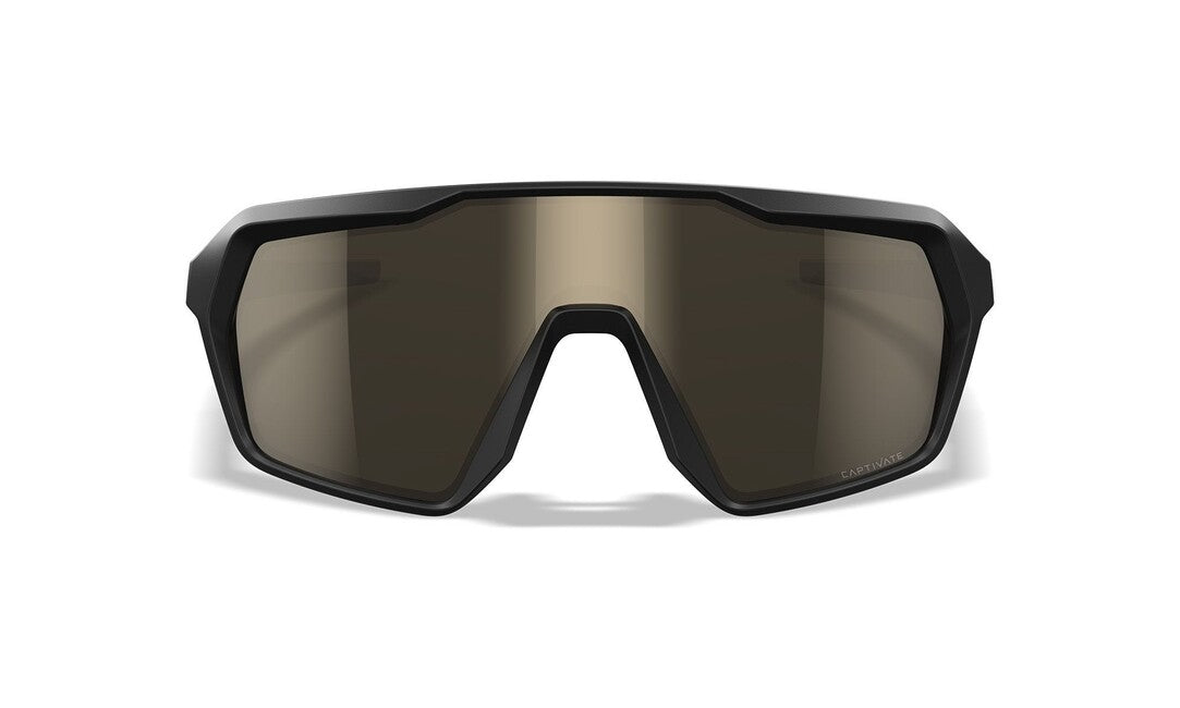 Wiley X Citadel Sunglasses, Captivate Tungsten Mirror/Matte Black/Tan