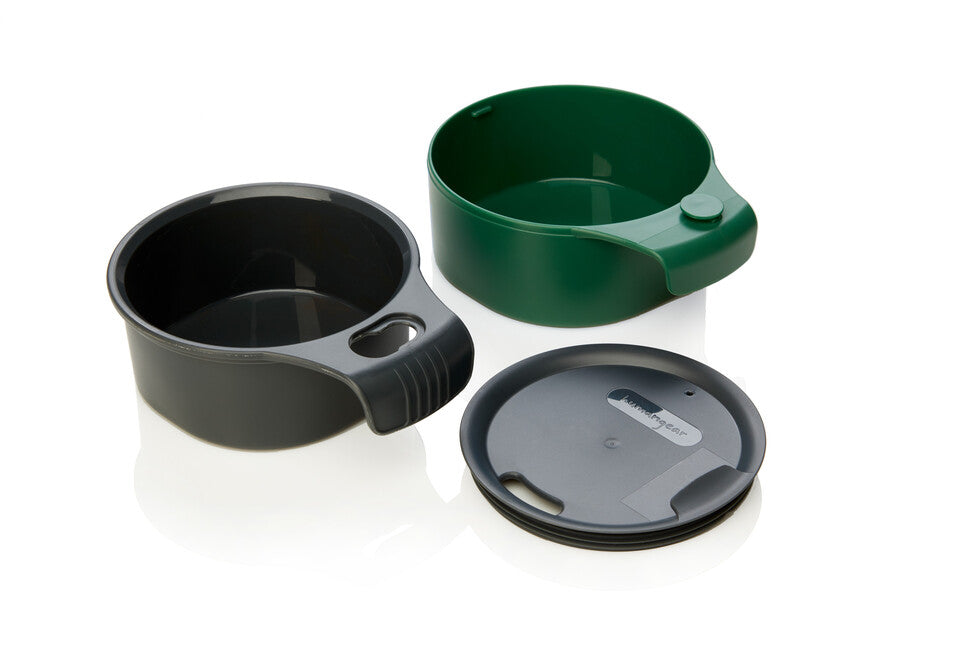 Humangear CupCUP Travel Mug 2-in-1 with Integrated Extra Cup and Lid, Charcoal-Green