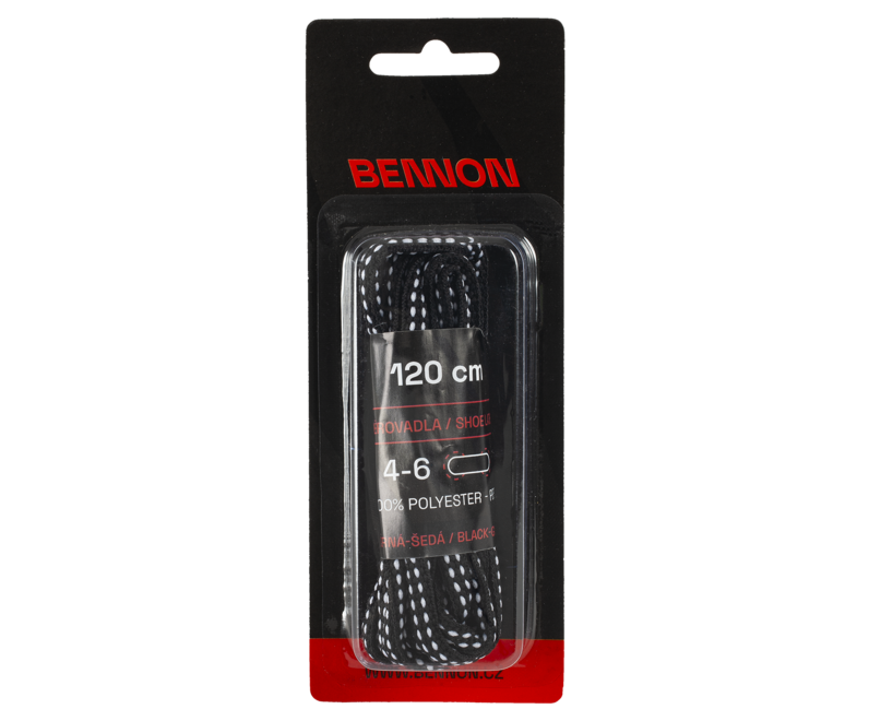 BENNON Shoelaces Laces Black-Grey Box 120 cm