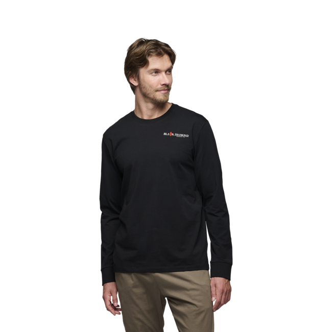 Black Diamond Men's Long Sleeve Heritage Wordmark T-Shirt, Black
