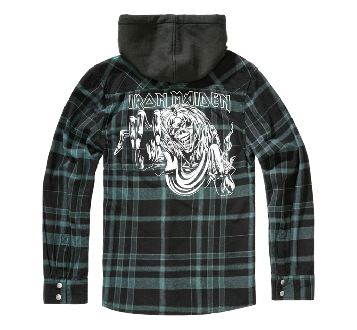 Brandit Iron Maiden Eddy Hoodie Shirt, Black Green
