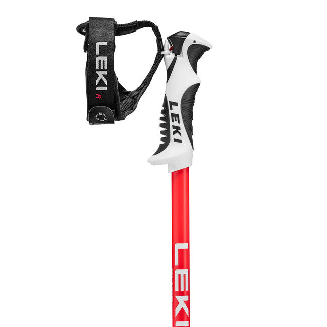 LEKI Bold S Ski Poles, Dark Anthracite-Bright Red-White