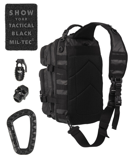Mil-Tec Single Strap Tactical Backpack LG, Black
