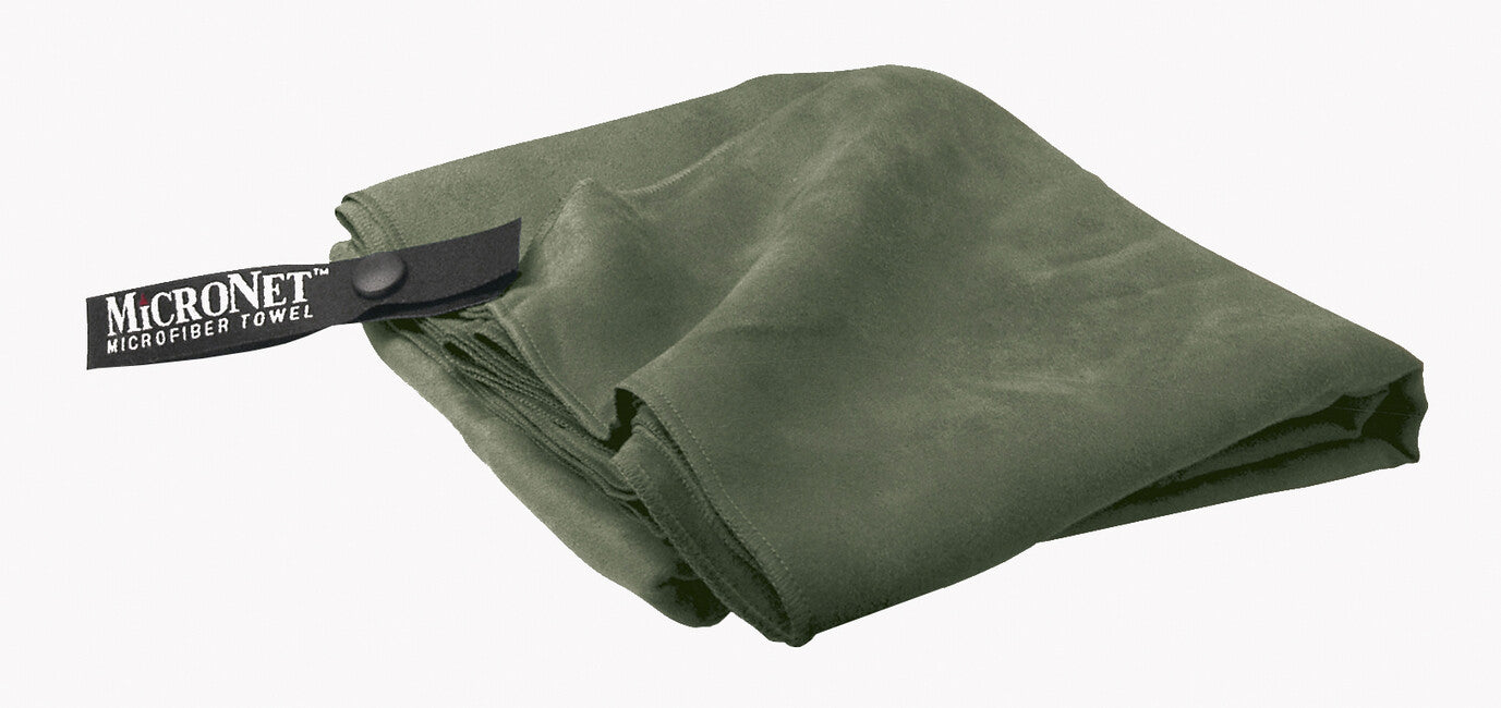 GearAid Microfiber Hand Towel with Antibacterial Treatment and Mesh Bag, 75 x 120 cm, Olive