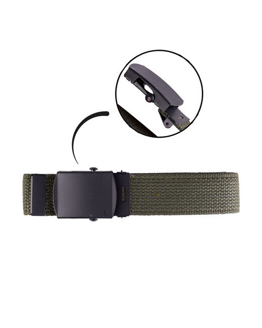 Mil-Tec US Belt with Black Buckle, Olive