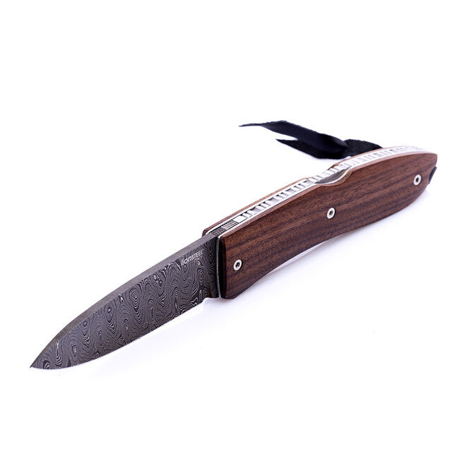 Lionsteel Opera Folding Knife, Damascus Steel Blade 8800D-CB