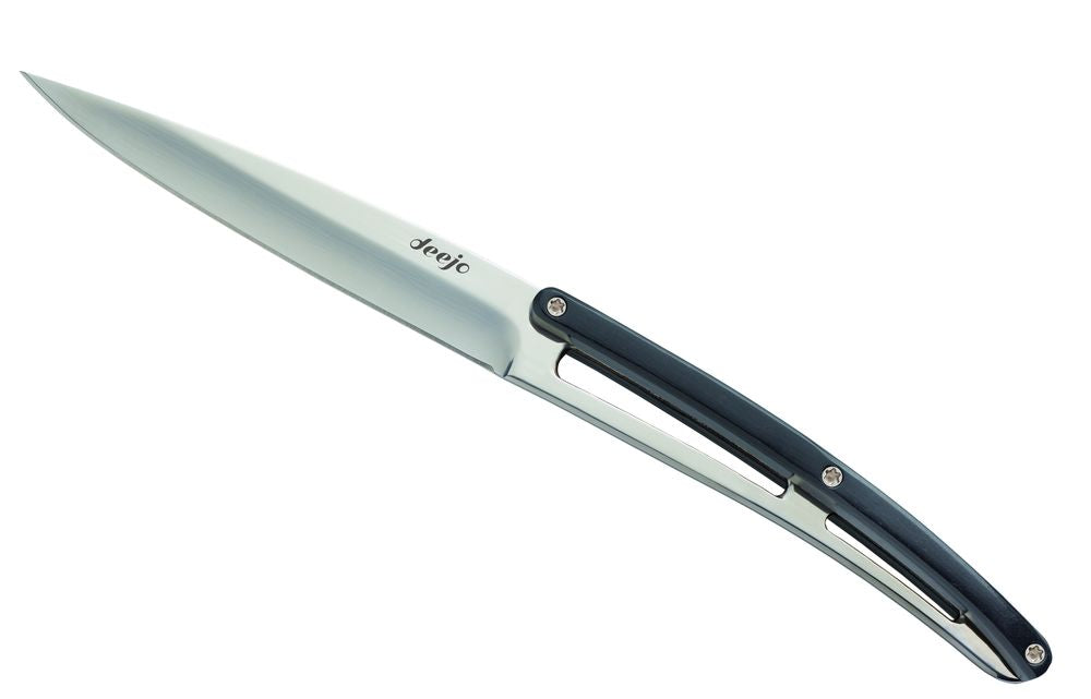 Deejo Set of 6 Knives Polished Blade Black ABS Handle
