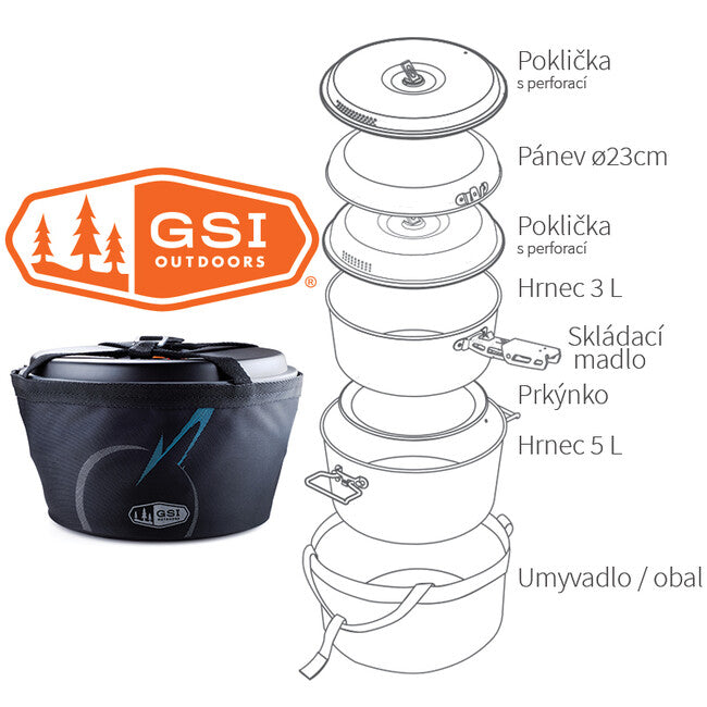 GSI Outdoors Pinnacle Base Camper Camping Cookware Set