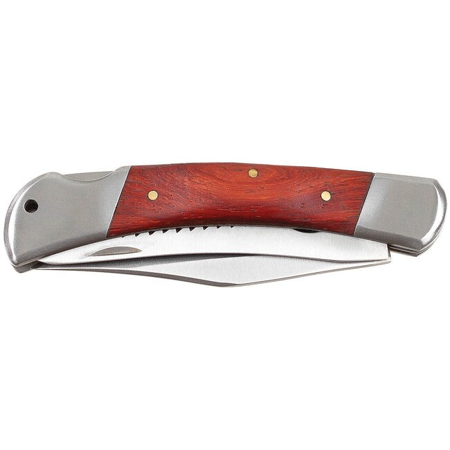 Fox Outdoor Jack Hunter Knife, Metal Handle with Wood Insert