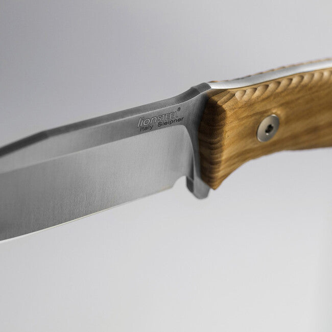 Lionsteel M5 UL Medium Knife, Olive Wood Handle