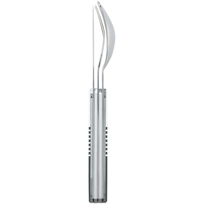 AKINOD Magnetic Travel Cutlery Set, Green Mariniere-Mirror Finish