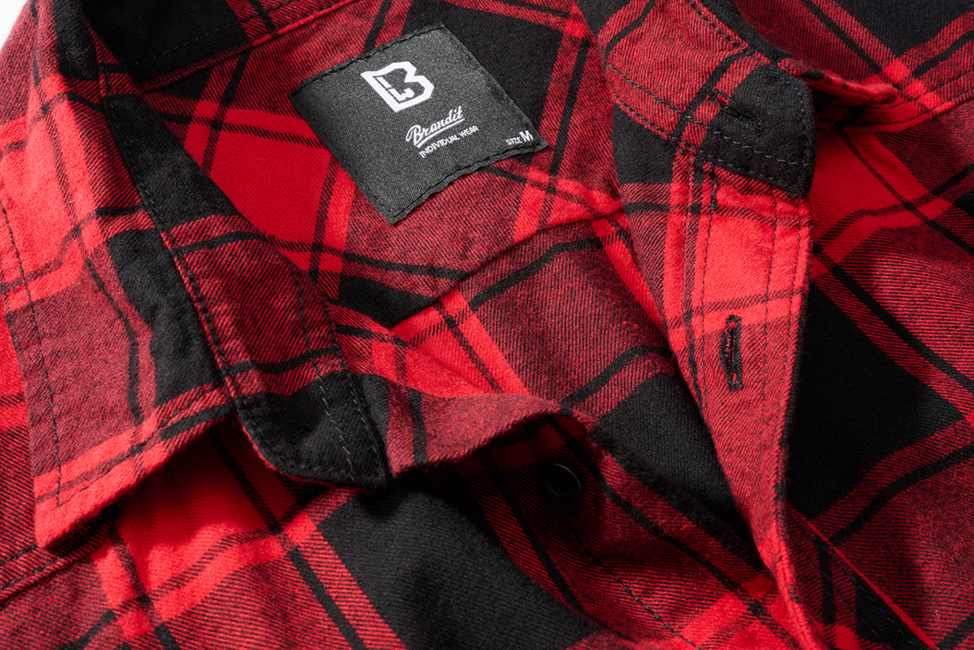 Brandit Check Shirt Short Sleeve, Red/Black