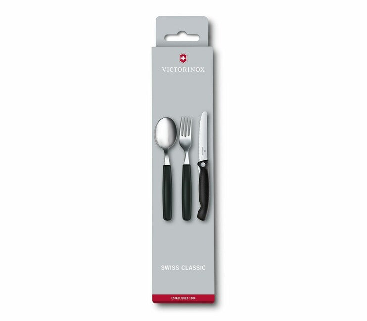 Victorinox Swiss Classic 3-Piece Cutlery Set, Black