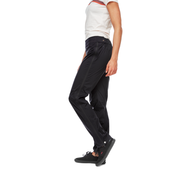 Black Diamond Women's Stormline Stretch Full Zip Rain Pants, Black