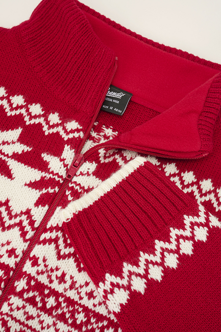 Brandit Norwegian Sweater with Zip, Red