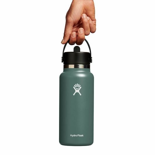 Hydro Flask Wide Flex Straw Cap Insulated Water Bottle 32 OZ 946 ml, Fir