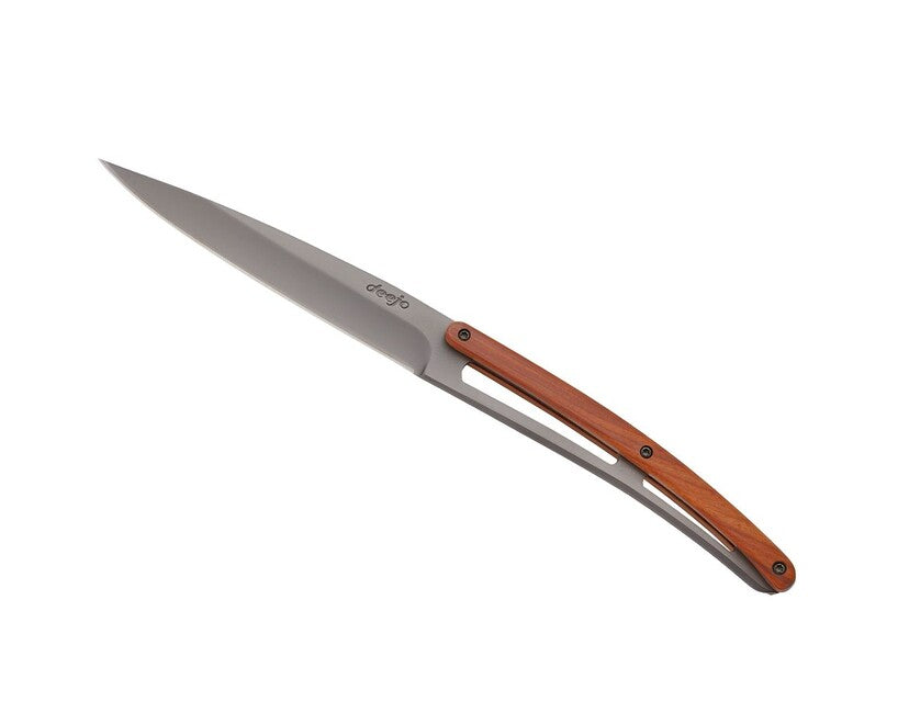 Deejo Table Set 6 Knives, Grey Titanium Coralwood
