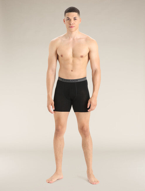 Icebreaker Men's Anatomica Long Boxer Shorts, Black