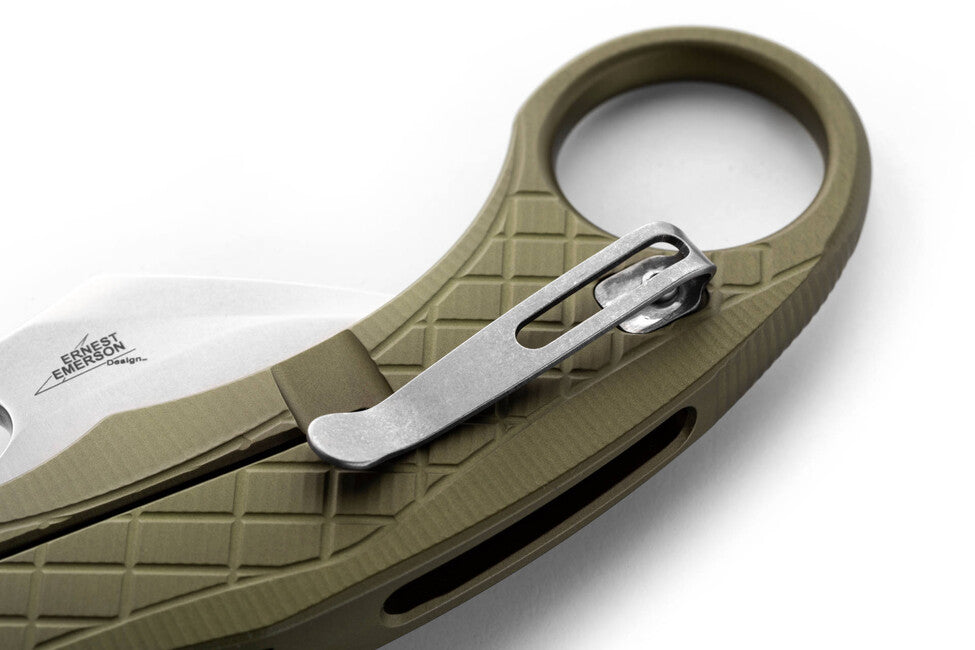 Lionsteel L.E. ONE 1 A GS Karambit Knife, Green/Stone Washed
