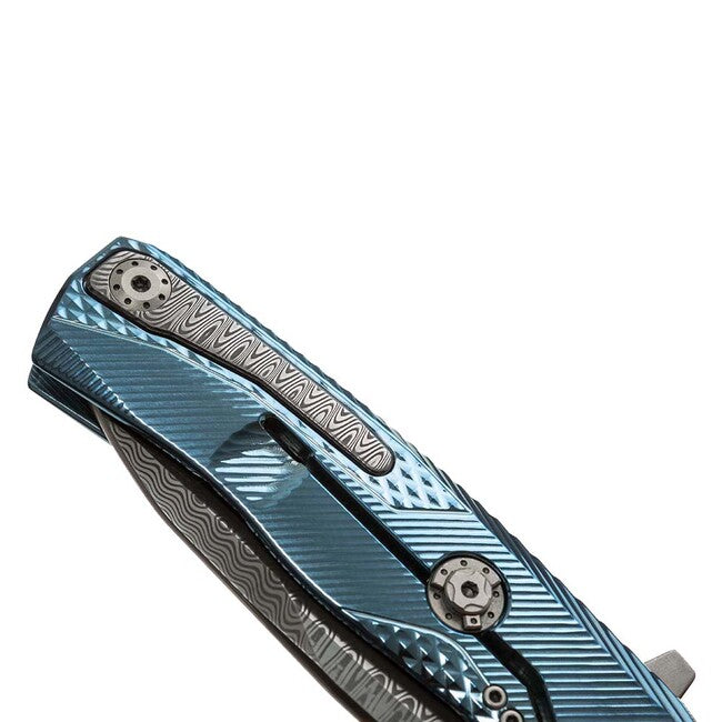 Lionsteel ROK DD BL Luxury Folding Knife with Solid Titanium Handle