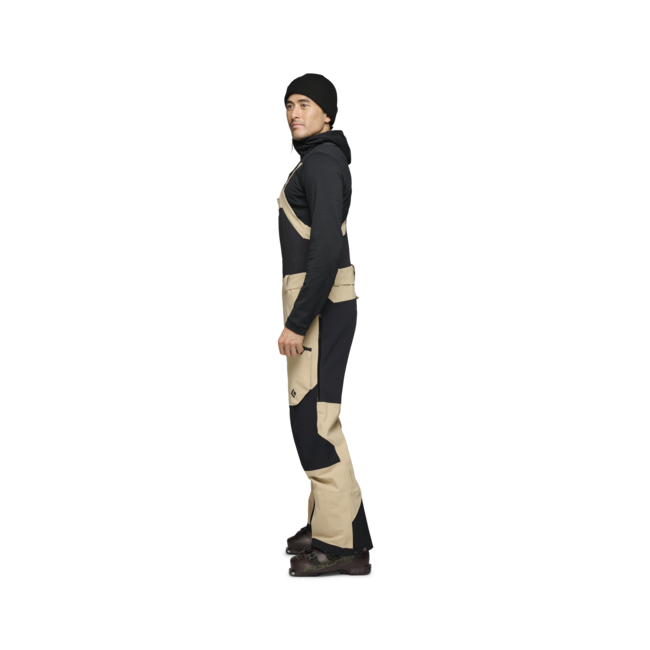 Black Diamond Recon Stretch Pro Bibs Men's Bib Pants, Khaki-Smoke
