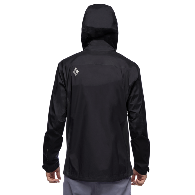 Black Men's Diamond Stormline Stretch Rain Shell, Black