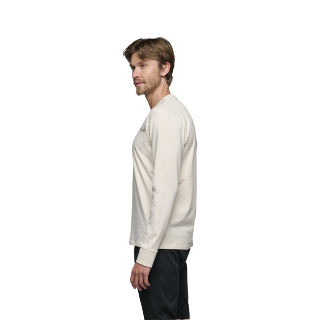 Black Diamond Pánske tričko s dlhým rukávom Heritage Wordmark, off white