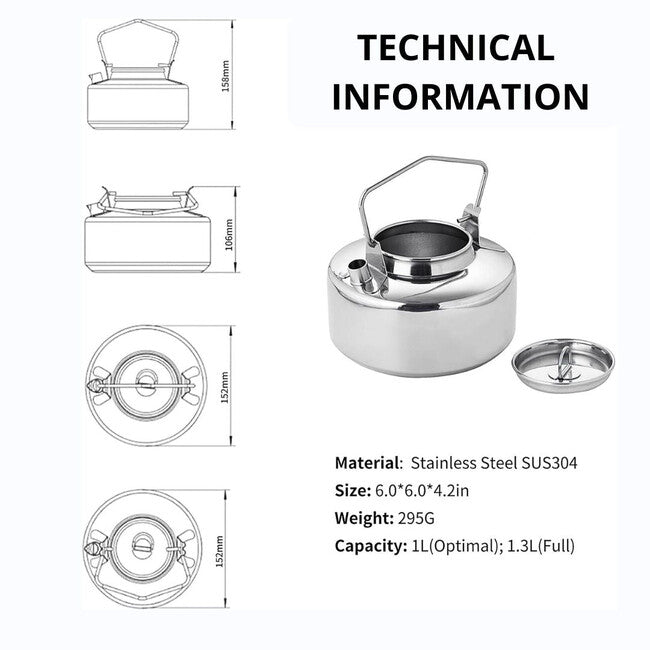 Fire Maple Stainless Steel Kettle Antarctic 1L