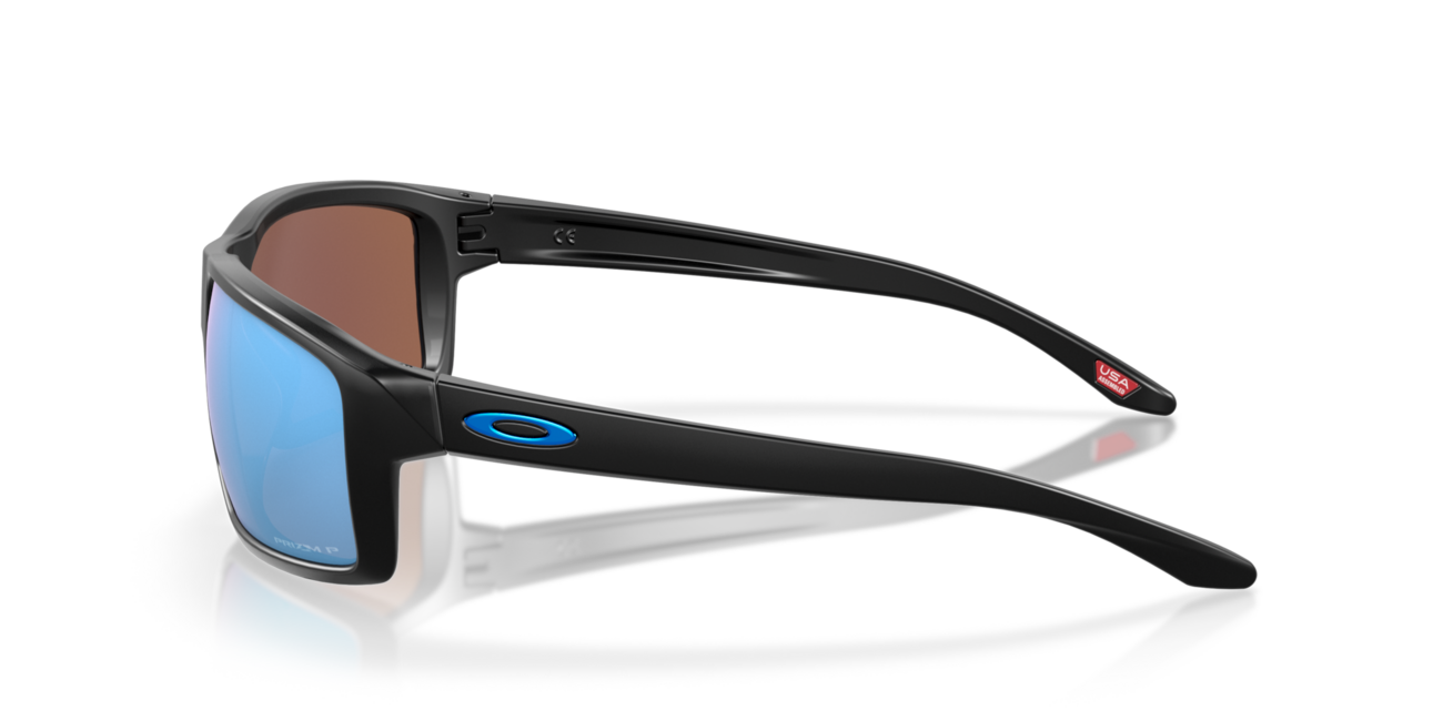 Oakley GIBSTON Sunglasses, Matte Black Frame, Prizm Deep Water Polar Lens, 61