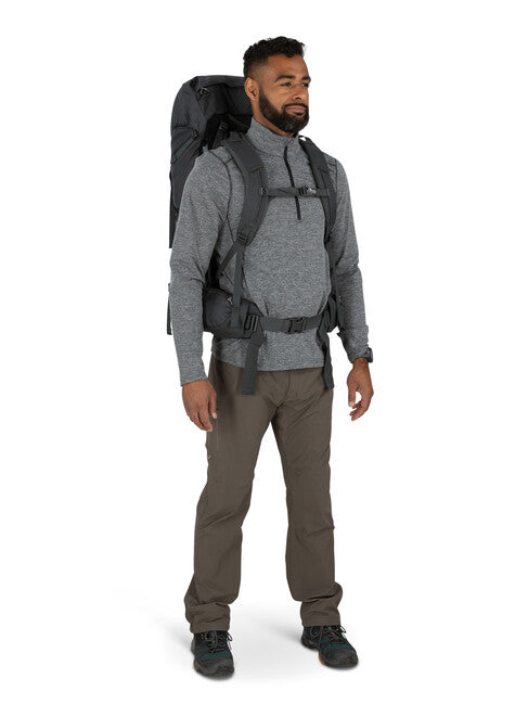 Osprey Rook 50 Backpack, Dark Charcoal/Silver Lining