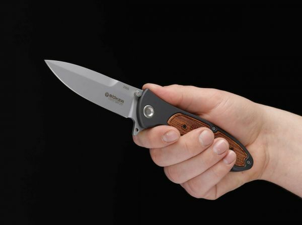 BÖKER Turbine Folding Knife, 9.7 cm, Aluminum, Palisander Wood