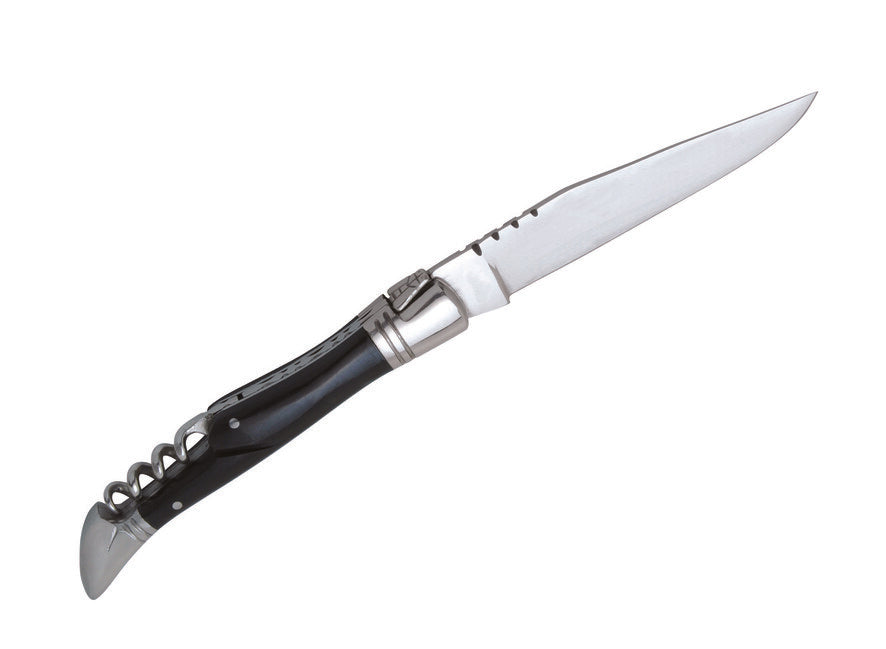 Laguiole DUB041 Pocket Knife, 11cm Blade, 440 Steel, Black Horn Handle