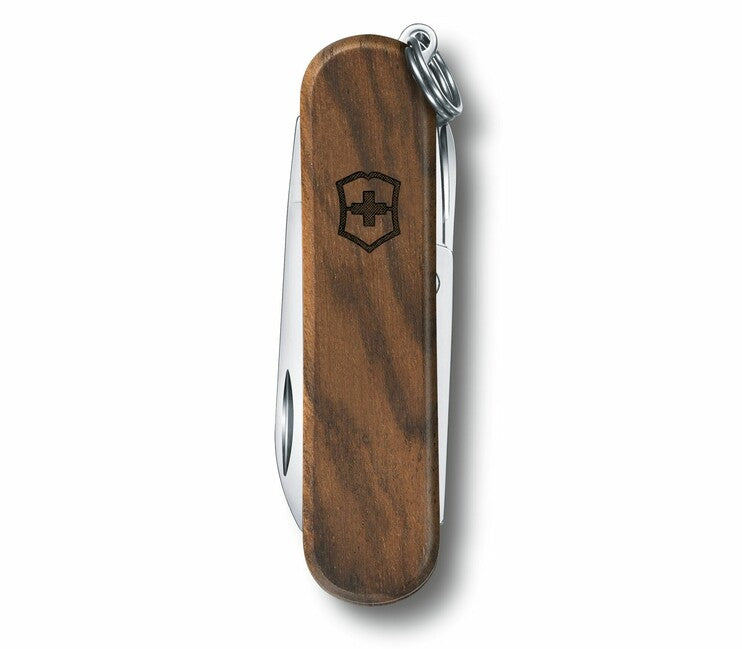 Victorinox Classic SD Wood Multitool, 58mm, Walnut Wood Knife, 5 Functions