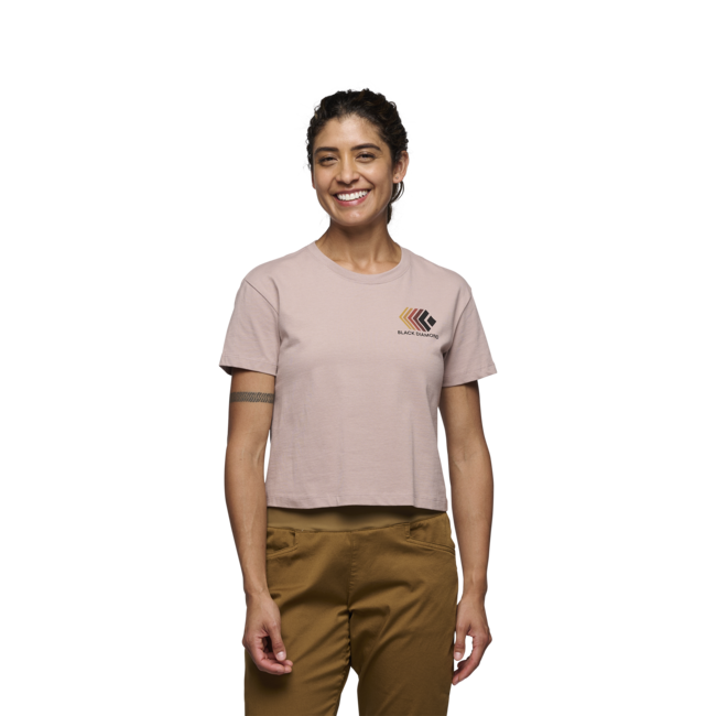 Black Diamond Women's Crop T-Shirt Faded, Pale Mauve