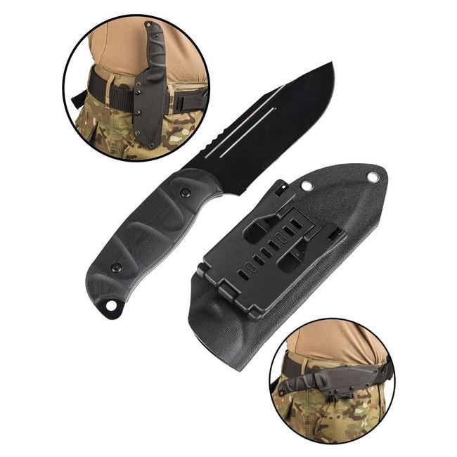 Mil-Tec G10 Knife with Kydex Sheath, Black