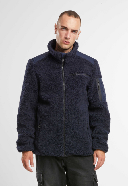 Brandit Ramble Teddyfleece Men's Fleece Jacket, Navy Blue